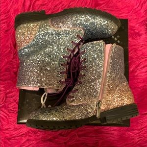 Zip up rainbow boots